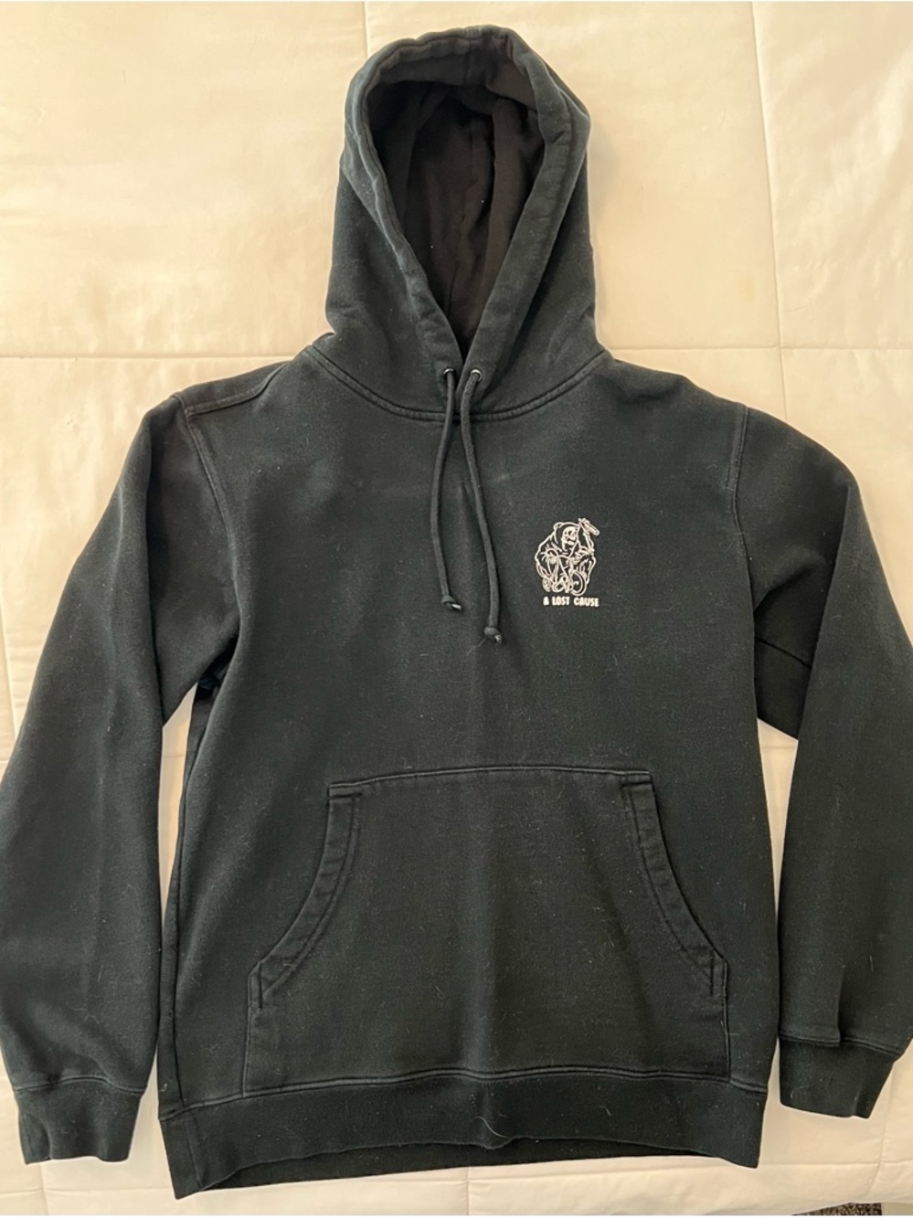Lost Black Pullover Hoodie with Small Chest Graphic